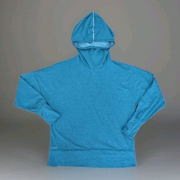Women’s ~ SAUCONY ~ Large Teal Run Warm Lightweight Reflective Hooded Pullover - Picture 1 of 5